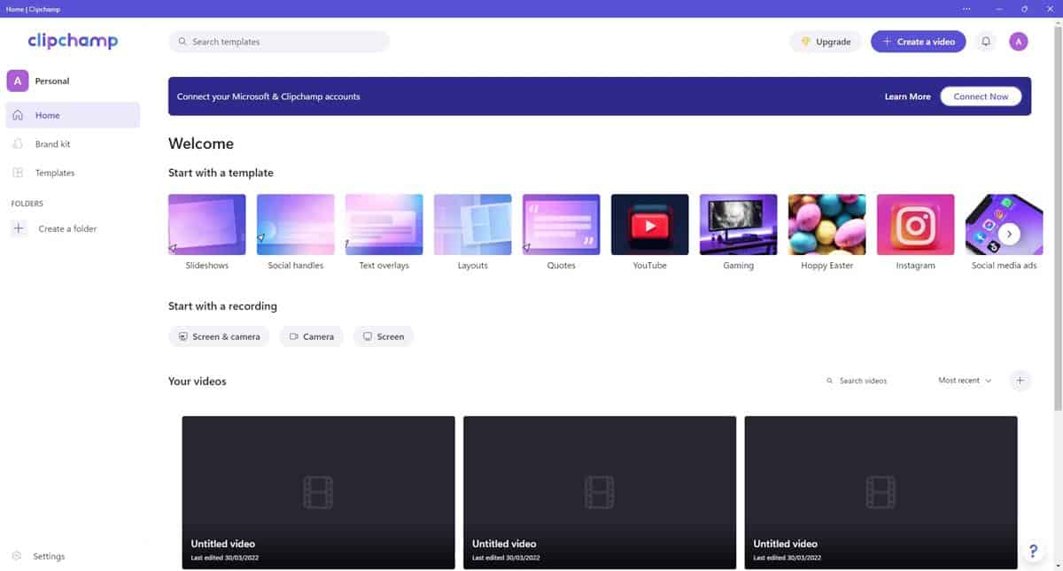 clipchamp-app-interface