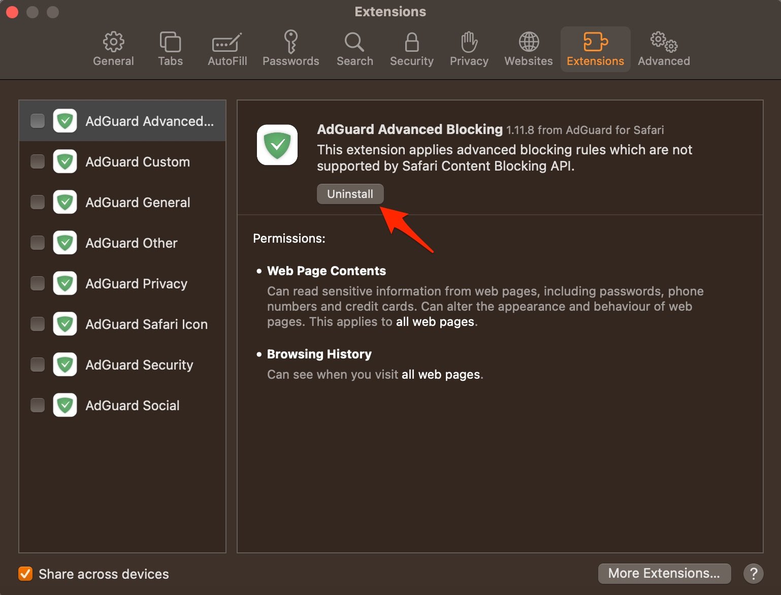 uninstall_safari_extension