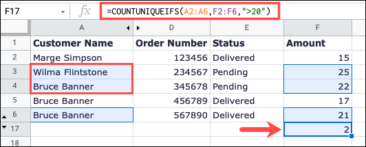 ifgreaterthan-googlesheetscountunique