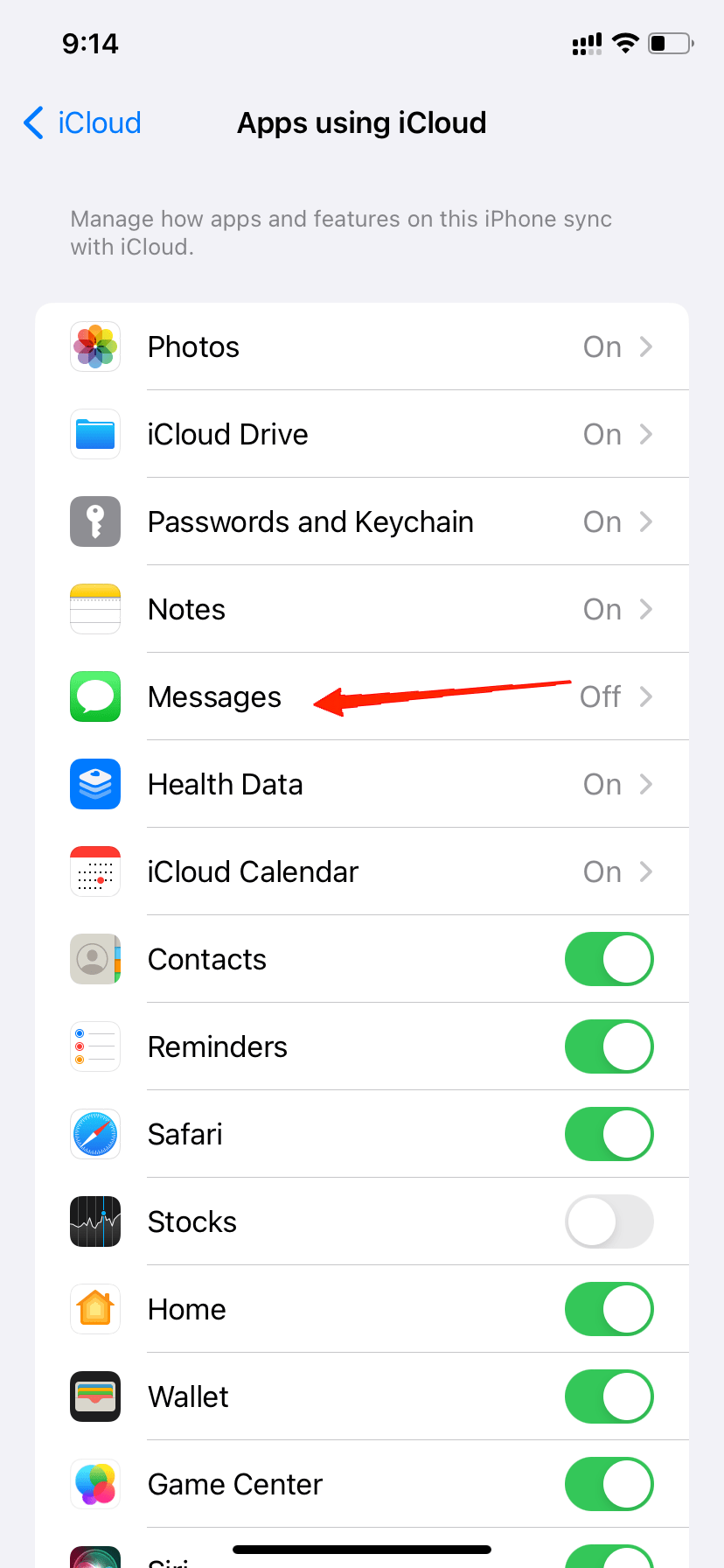 locate-message-and-tap-on-the-toggle-to-enable-it