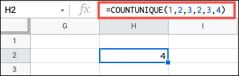 value-googlesheetscountunique