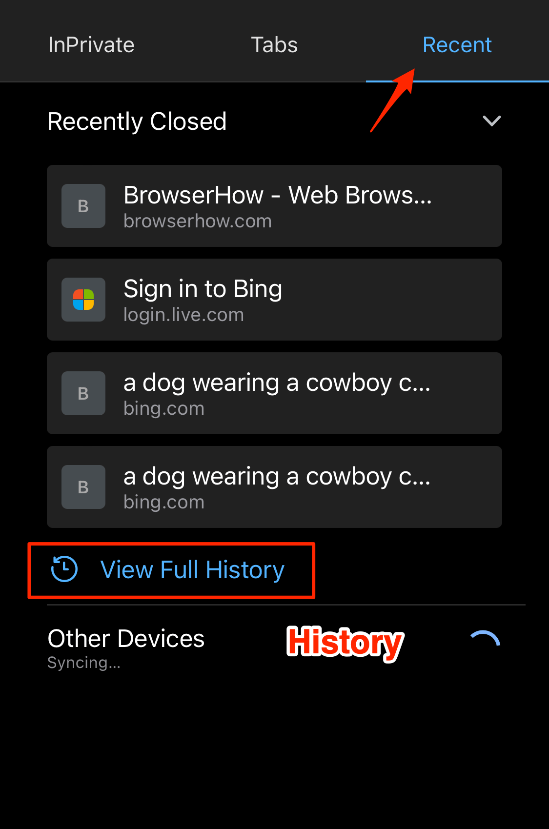 recent_tab_with_recently_closed_under_tabs_menu_in_edge_app_on_iphone