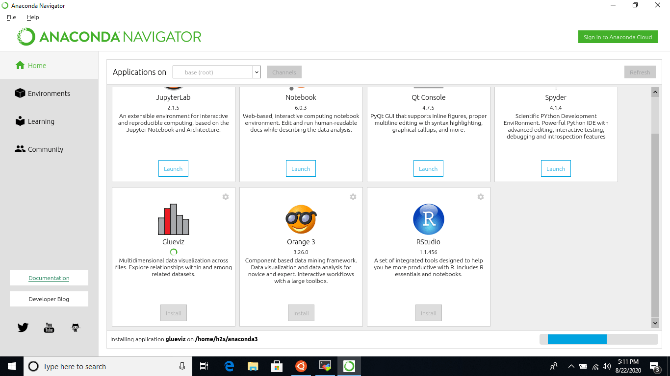 anaconda-navigator-gui-on-windows-10-subsytem-for-linux-min anaconda-navigator-gui-on-windows-10-subsytem-for-linux-min