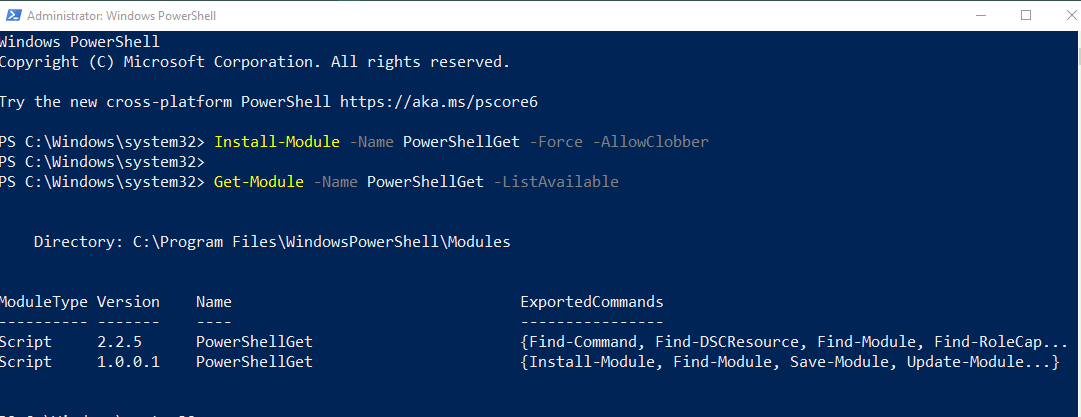 install-powershell-get-module install-powershell-get-module