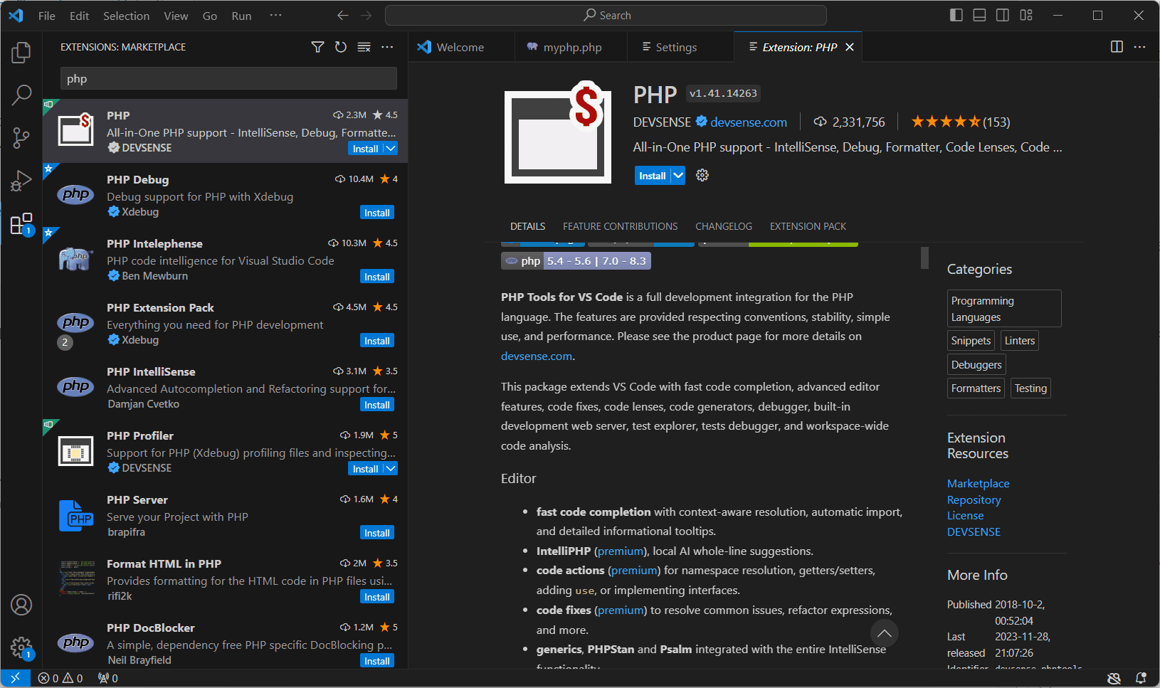 php-extension-for-vscode php-extension-for-vscode