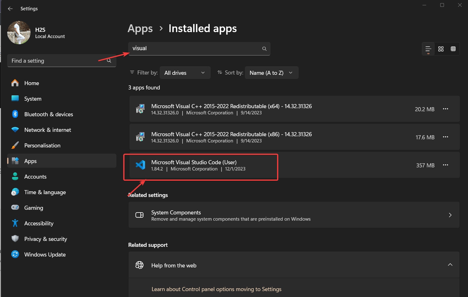 windows-settings-to-find-visual-studio-code-version windows-settings-to-find-visual-studio-code-version